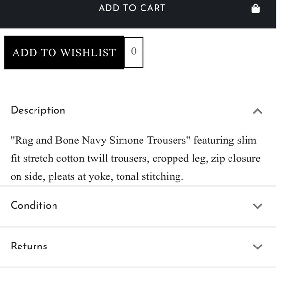 Rag & Bone Simone Pant Navy White Stripe Size 4 EUC - Picture 8 of 8